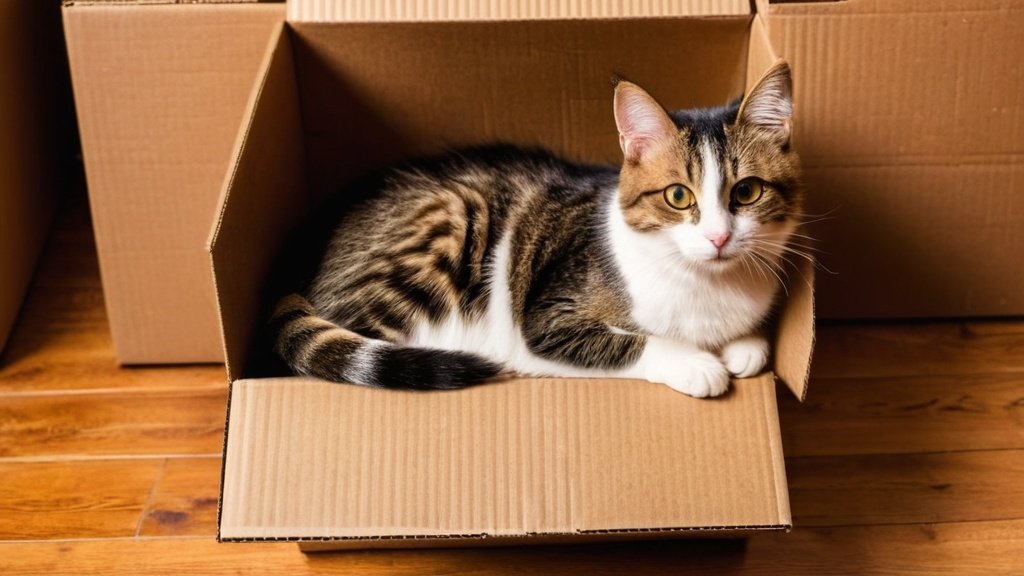 cats, cardboard boxes