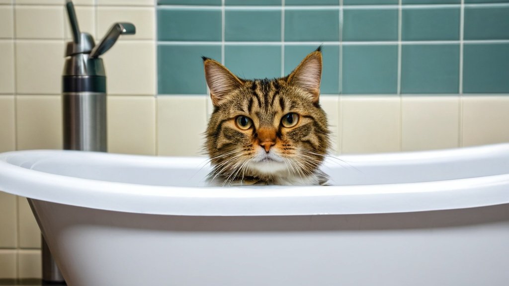 Photo bathe a cat