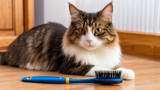 Photo grooming brushes for cats
