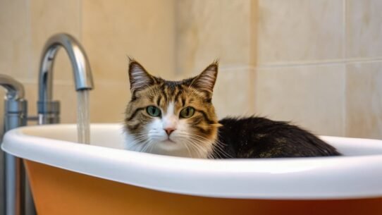 Photo bathe a cat