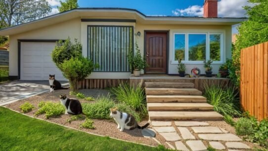 Photo cats zoom house