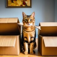Photo cats, cardboard boxes
