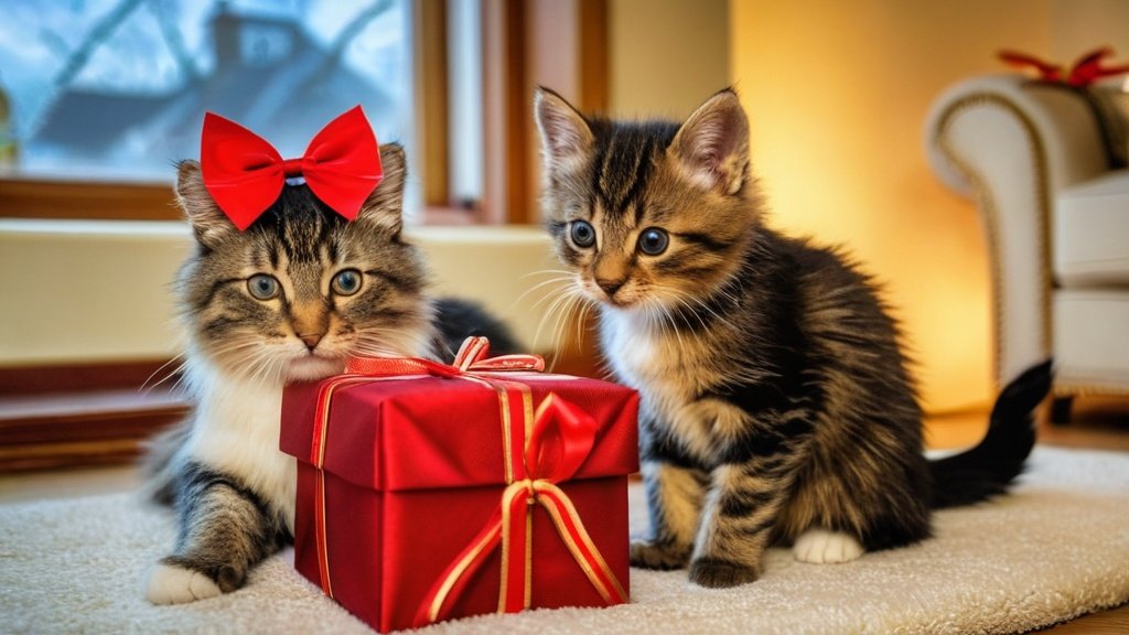 Photo cats bring gifts